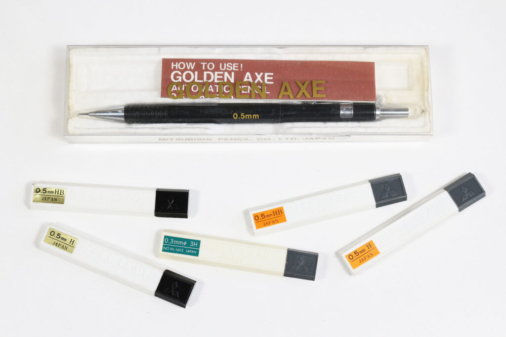 Mitsubishi Pencil Co. Golden Axe mechanical pencil with refill leads