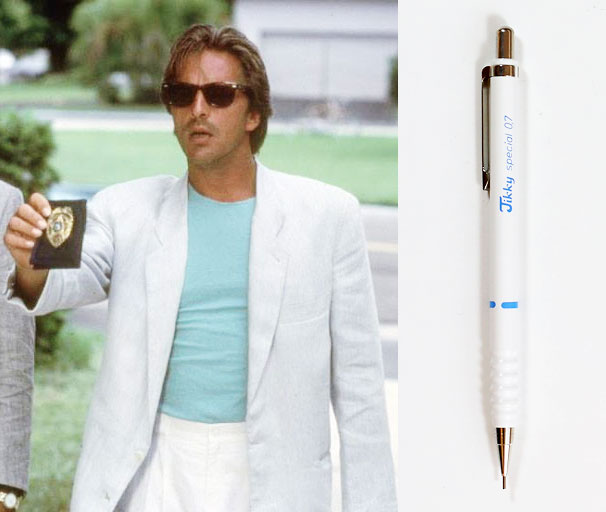 Sonny Crockett from Miami Vice and all-white Rotring Tikky Special