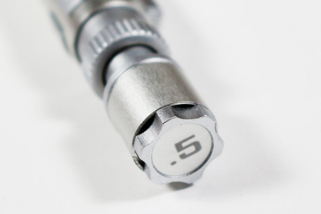 Staedtler REG mechanical pencil with lead regulator end cap detail