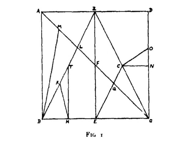 Stomachion diagram Fig. 1 from R.D. Oldham's article in Nature, March 6, 1926
