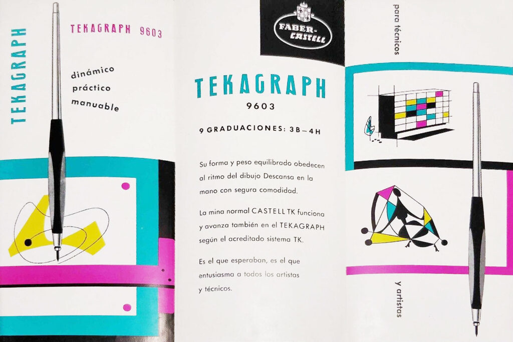 Faber-Castell 9603 Tekagraph mechanical pencil brochure back