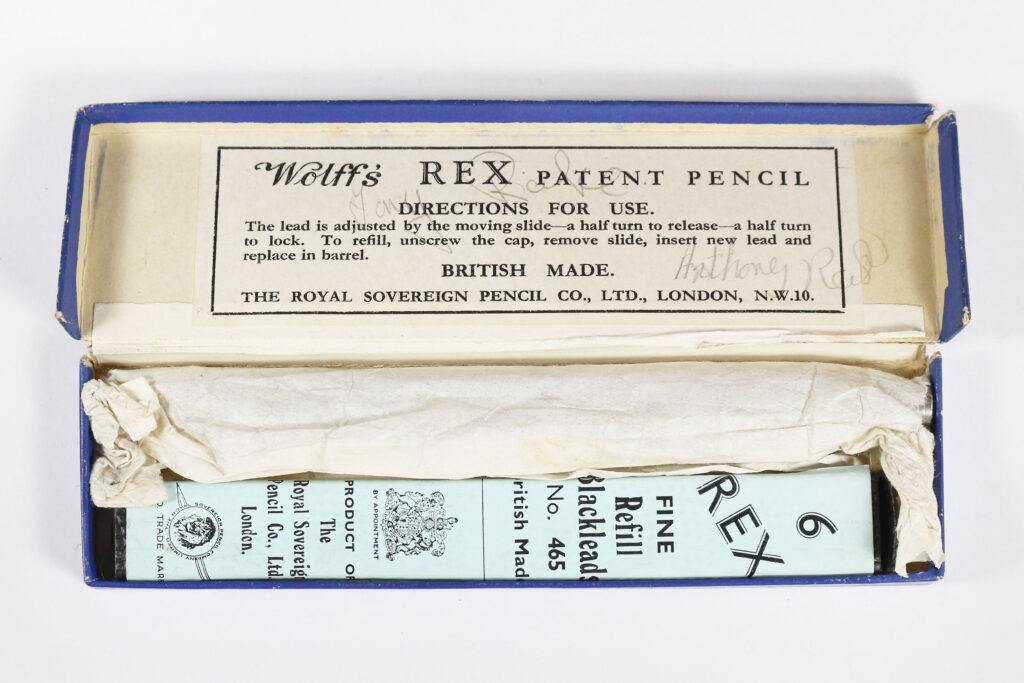 Wolff's Rex patent pencil box interior