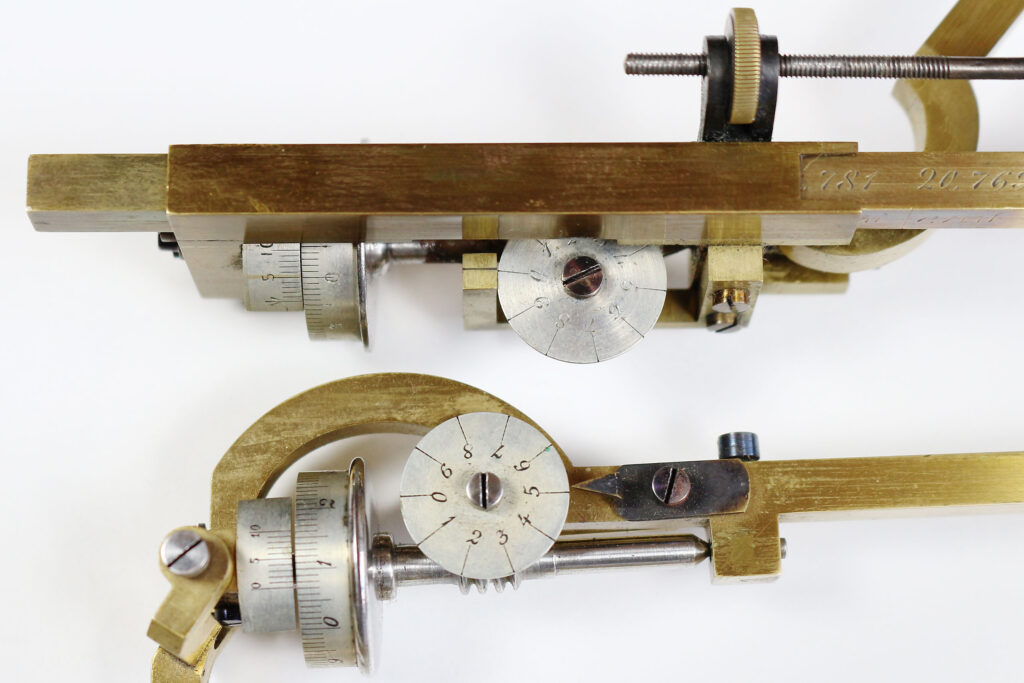 Early Stanley brass polar planimeter counter compared with serial no 2125