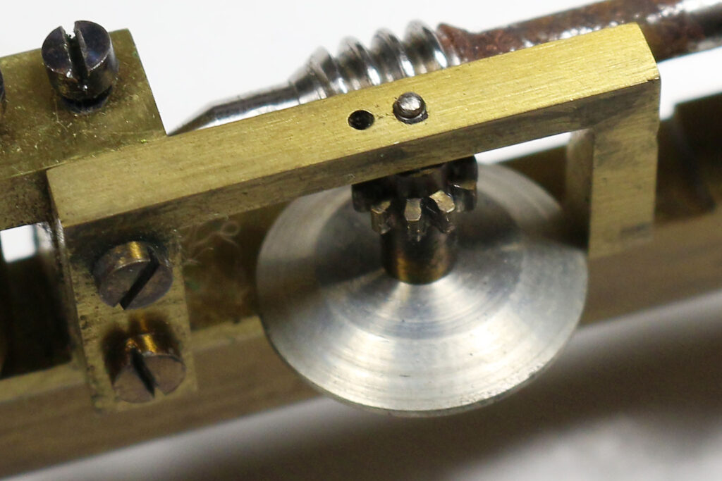 Stanley 1860s polar planimeter misdrilled pilot hole for indicator disc