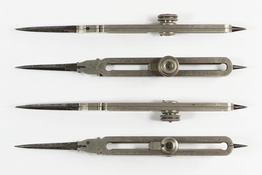 William Elliott Great Newport Street proportional dividers - composite of four views