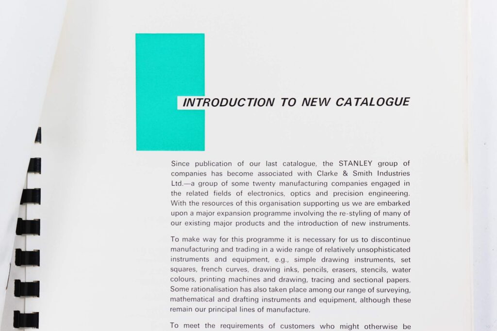 Introduction to WF Stanley's 1966 catalogue
