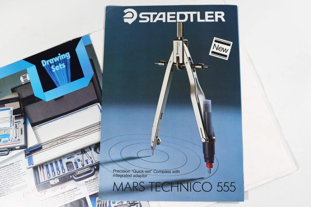 Staedtler Mars Technico 555 brochure included in 1984 catalogue from briefcase