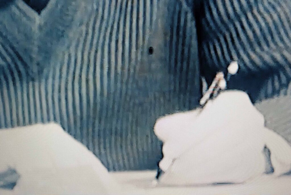 Video still of Escher drawing with leadholder from 1999 Cinemedia documentary Metamorphose