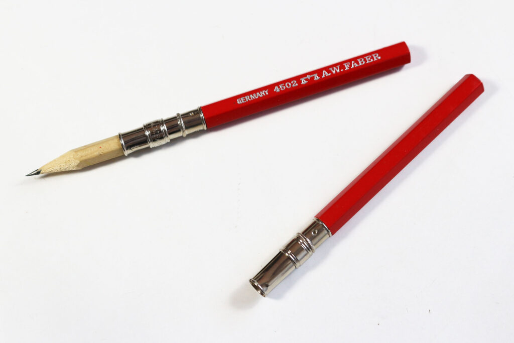A.W. Faber 4502 pencil extenders with and without pencil stub